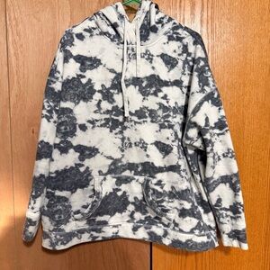 Hollister Black and White Tie-Dye Hoodie